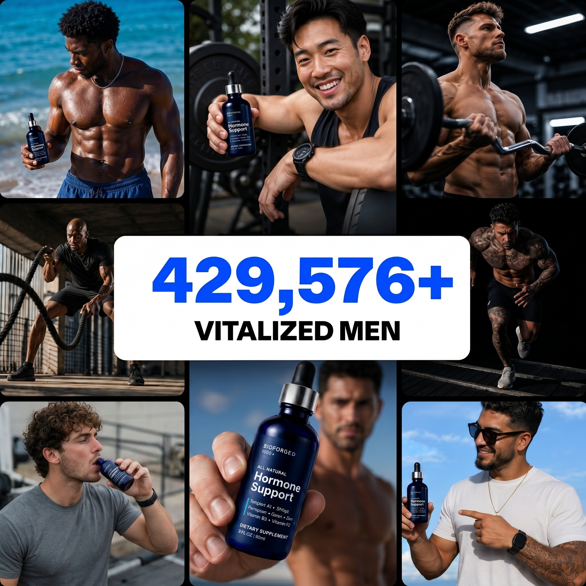 Bioforged 429,576+ vitalized men lifestyle collage